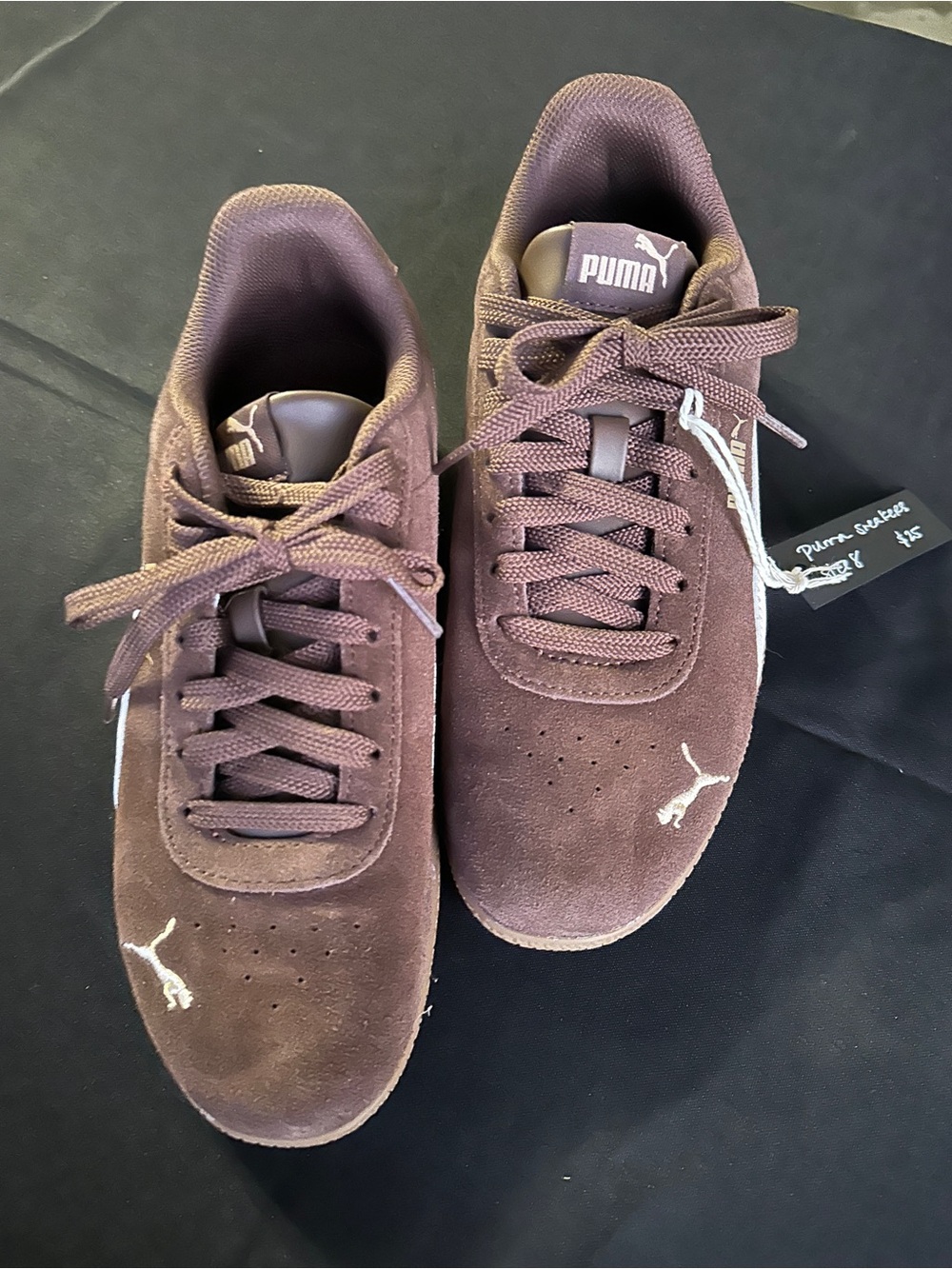 Puma Suede Low-Top Sneakers in Plum/Burgundy